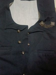 Vintage Navy Vest with Embellishment