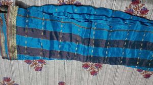 Blue Silk Blend Saree