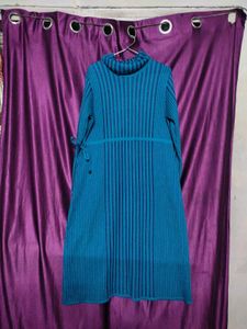🌸Blue Knitted Turtleneck Dress 👗