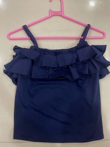 Ruffle Navy Blue Top