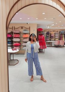 Blue Striped Jumpsuit
