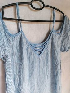 Cute Blue Striped Top