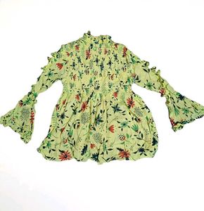 Floral Print Smocked Top