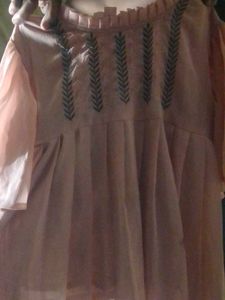 Peach Embroidered Top