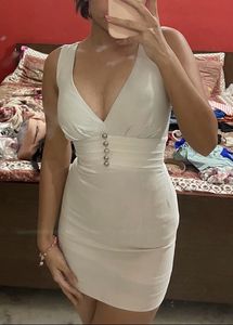 Beige Bodycon Dress