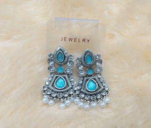 Red Stone Drop Earrings