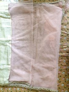 Brand New Net Peach Colour Saree
