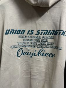 Graphic Print Beige Hoodie