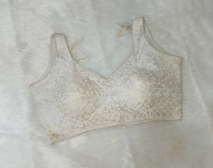 Sleeveless Chikan work blouse