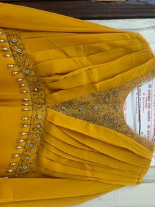 Beautiful Yellow Mustard Georgette Gown