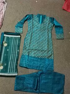 Teal Salwar Kameez Suit Set