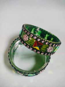 Green Glass Bangles