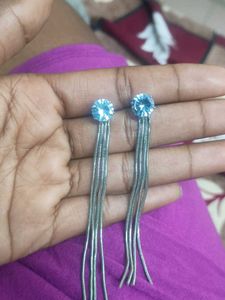 Sparkling Silver Tassel Earrings