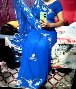 Elegant Blue saree with blouse