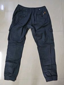 Grey Cotton Cargo Pant For Men