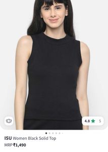 Turtle Neck Cut Sleeves Top