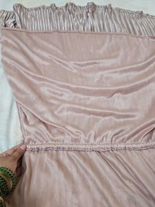 Rose Gold Pleated Midi Dress