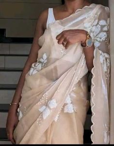 Embellished floral organza saree