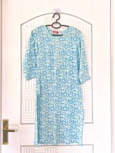 Light Blue Straight Kurti