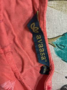 Peach Ikat Printed Kurti