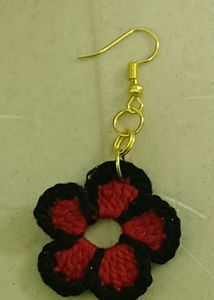 Yellow, Red,Pink With Black Border Earrings