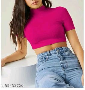 Hot Pink Crop Top &amp; Jeans