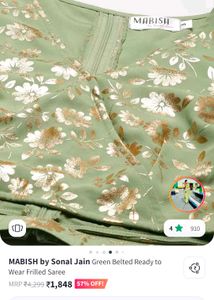 Green floral blouse