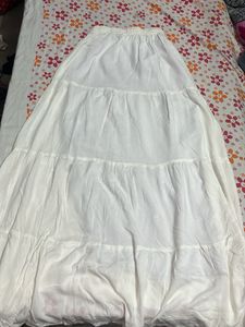 White Tiered Maxi Skirt