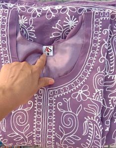 Chikankari Anarkali Long Kruti