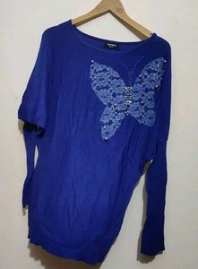 Blue 🔵 Butterfly🦋 Print Winter Top For 36 Bust