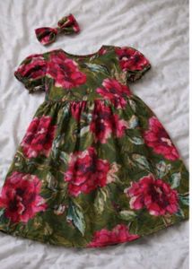 Floral Baby Dress with Headband