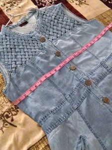 Denim Button-Front A-Line Dress