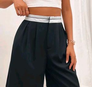 Folded Waist Pleated Pant
