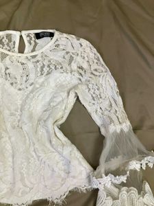 Embroidered Net Top