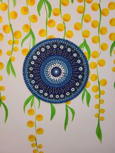 Blue Mandala Dot Art