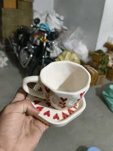 Heart Mug &amp; Saucer Set