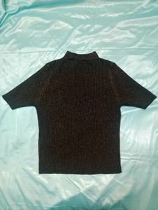 Golden Shimmer High Neck Top