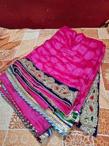 Pink Silk Saree With Festive Border