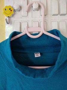 Teal Mock Neck Knit Top Stretchy till 44