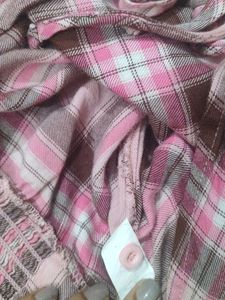 Pink Checked Crop Top