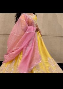 Elegant Yellow & Pink Lehenga Choli