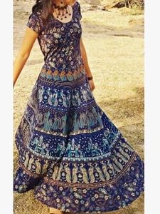 Designer Jaipuri Print Gown