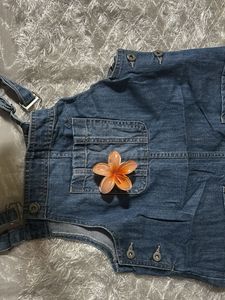 Distressed Denim Overall Dress
