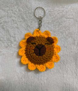 Capybara Flower Crochet Keychain 🎀