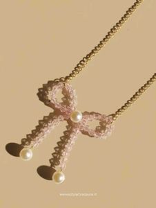 🎀 Elegant Bow Pearl Necklace