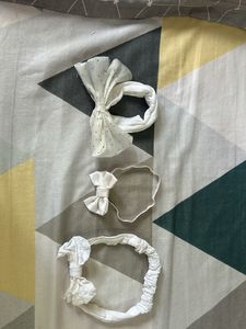 Combo Of Three White Colour Hair Bands For Girls