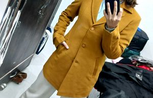 Vintage Mustard Wool Blend Coat