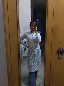 White Chikankari Kurti