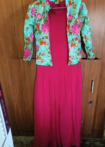 Pink Dress with Floral Jacket