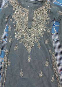 Brand New Chikankari Mirror Work Kurti With Sharar